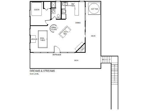 Dreams & Streams, 2 Bedrooms, Jetted Tub, Pool Table, Arcade, Sleeps 8