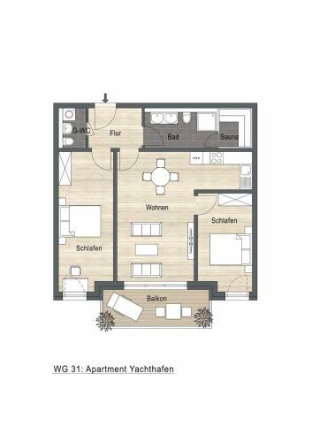 Apartamento Strandresidenz D�nenperle, App 31 - Yachthafen