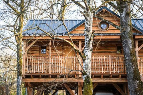 Charmante Cabane Dans Les Arbres Avec Jacuzzi Et Sauna