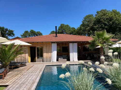 Lege Cap Ferret Superbe Villa Bois Avec Piscine