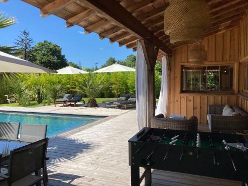 Lege Cap Ferret Superbe Villa Bois Avec Piscine