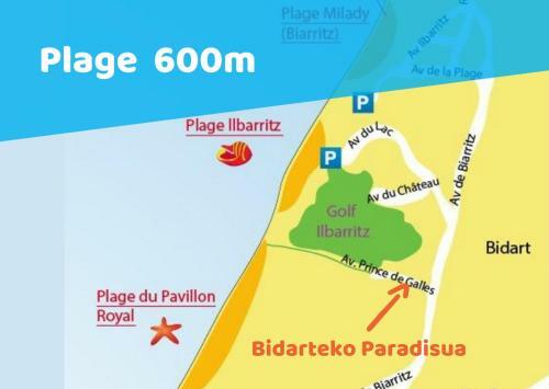 Bidarteko Paradisua Proche Plage, Golf, Parking